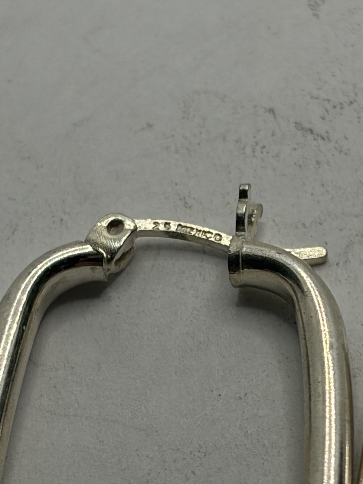 925 Sterling Silver U-Shape Hoop Earrings for | Rectangle Shaped Click-Top Ho…