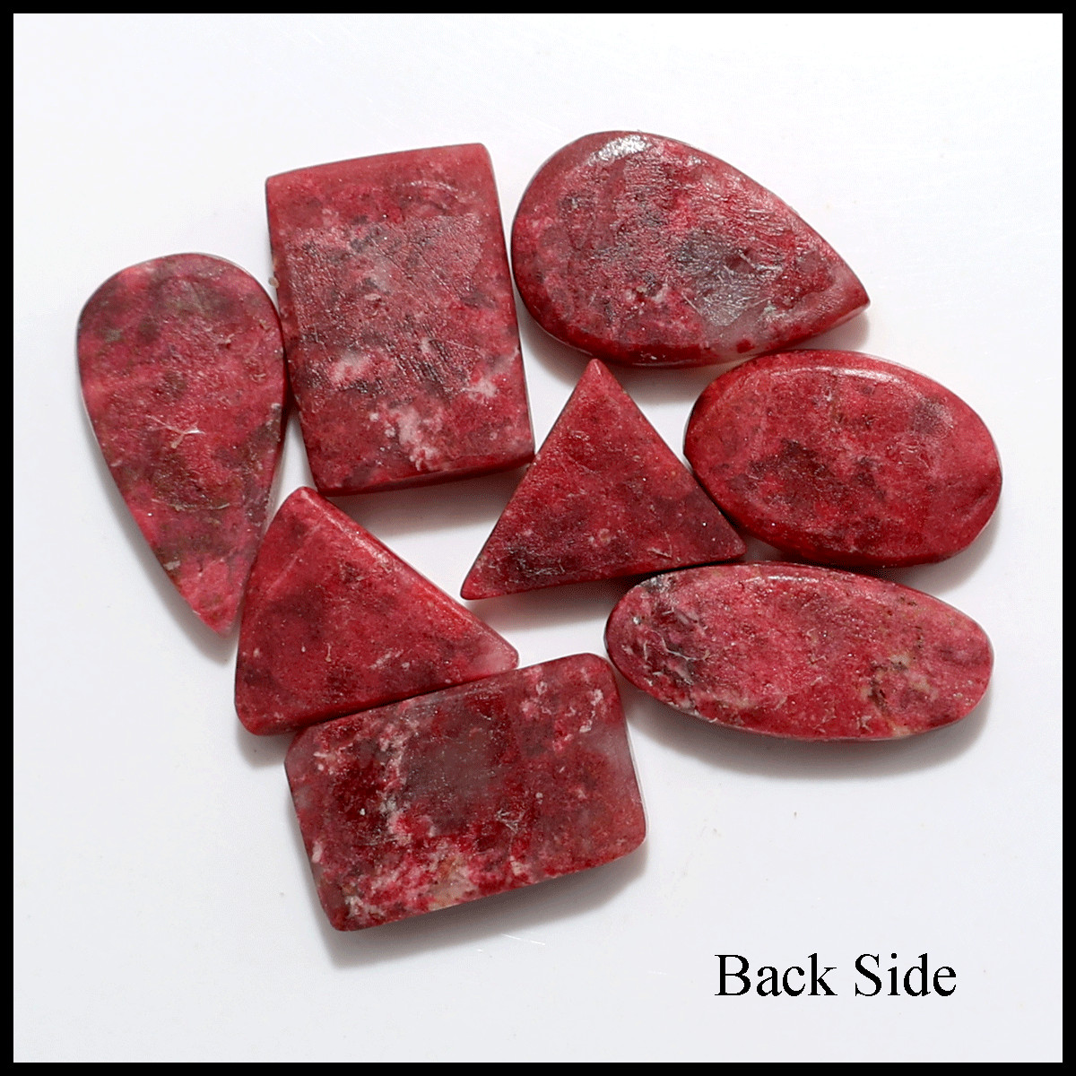 8 PC Natural Thulite Hi-Quality 16.2mm-24.7mm Mix Cabochon Loose Gemstones Lot