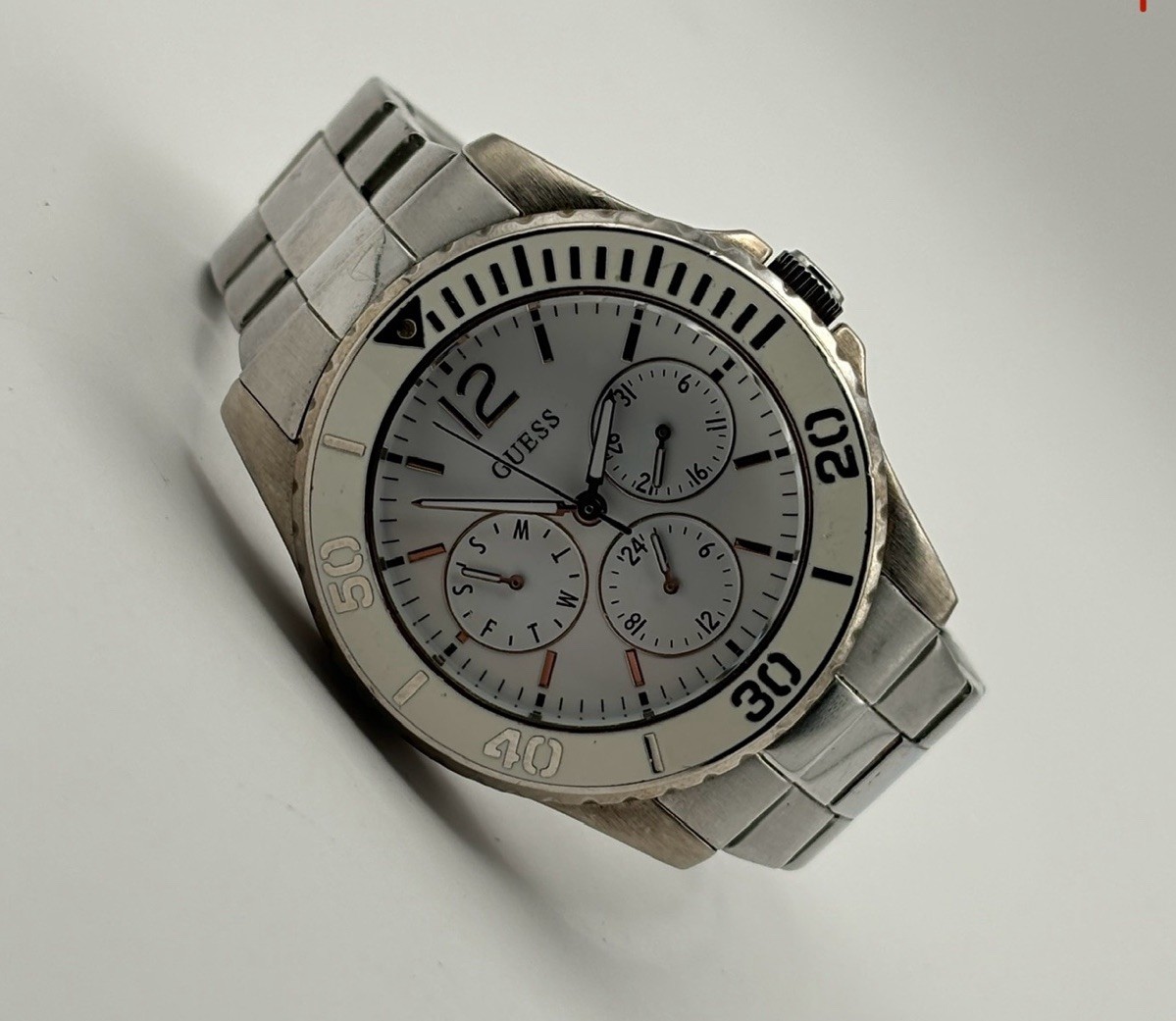 Unisex GUESS Silver Tone All Stainless Steel 37mm Watch U10598L1 #7.21