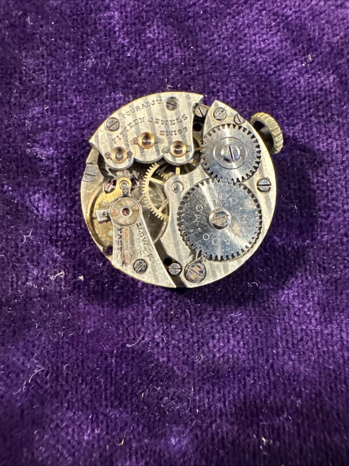 Vintage Movado Movement For Parts Or Repair With Hands 21.5mm