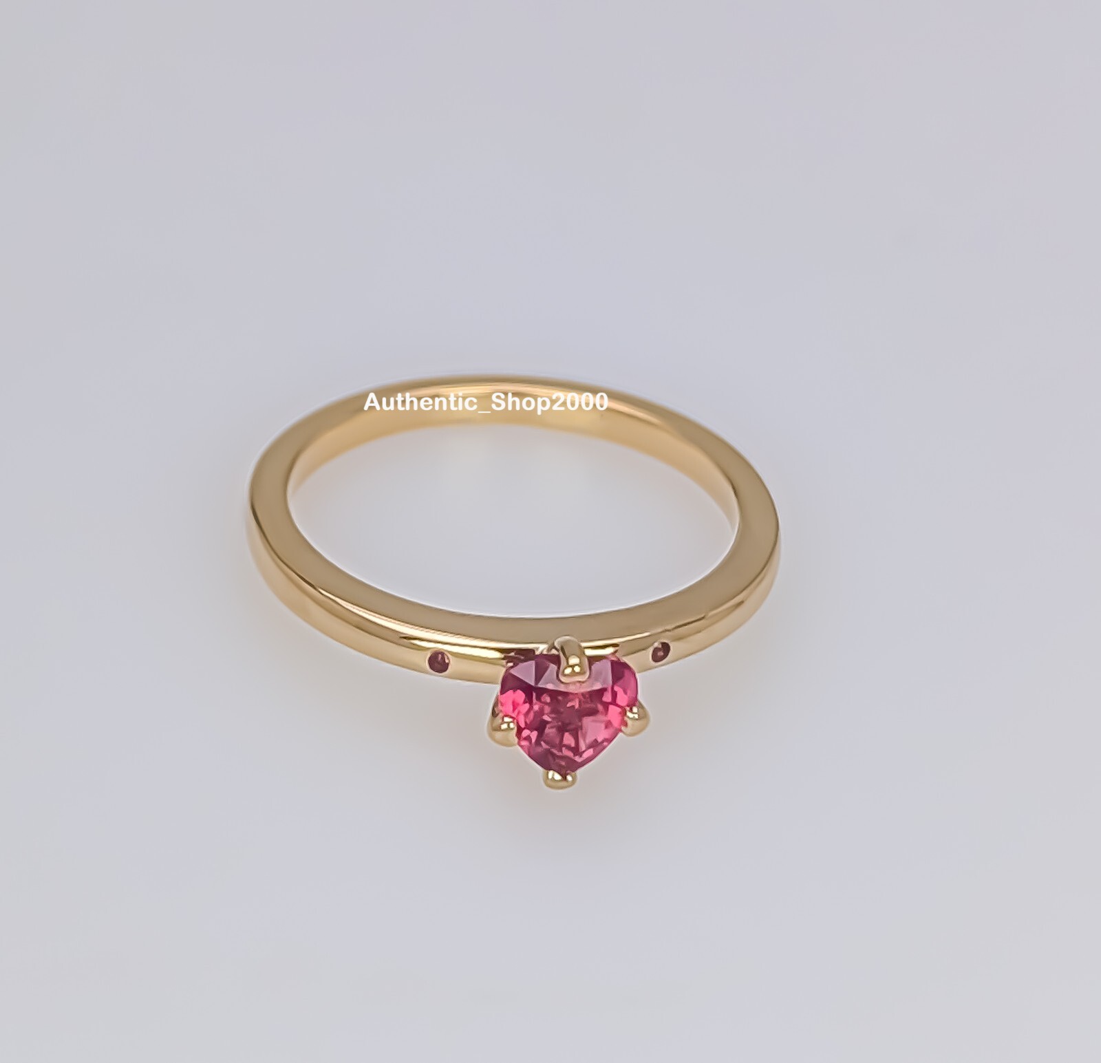 NEW 100% Authentic PANDORA 14k Gold P Red Heart Explosion of Love Ring 166574C01
