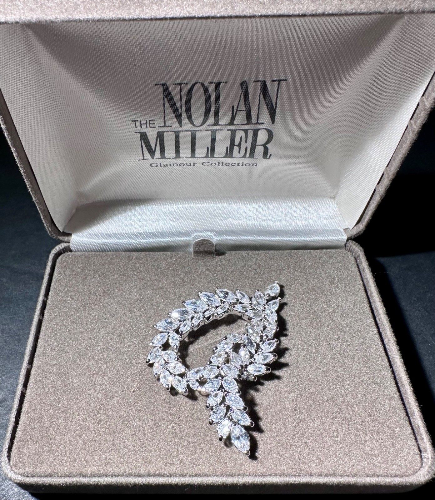 VTG Nolan Miller Glamour Collection Magical Marquise Knot Pin Red Carpet Bling