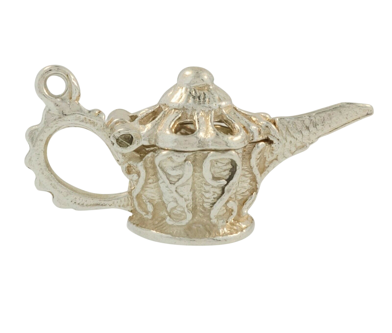 Sterling Silver Openable Genies Lamp Charm (Approx 27mm x 11mm)