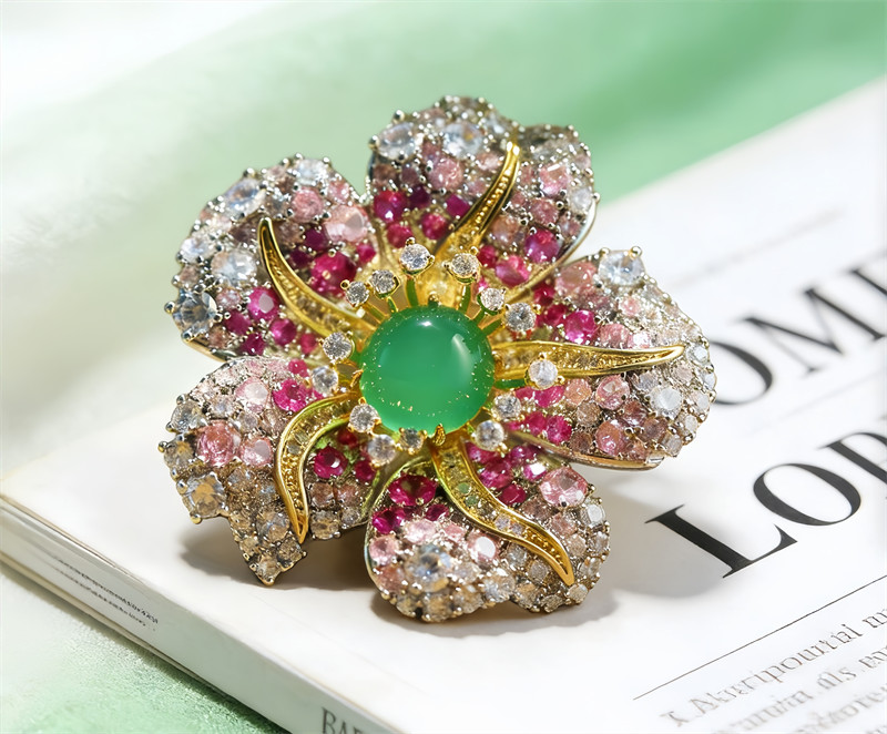 Beautiful Pink Color Flower Brooch With High Quality Design Brooch 5cmX5cm