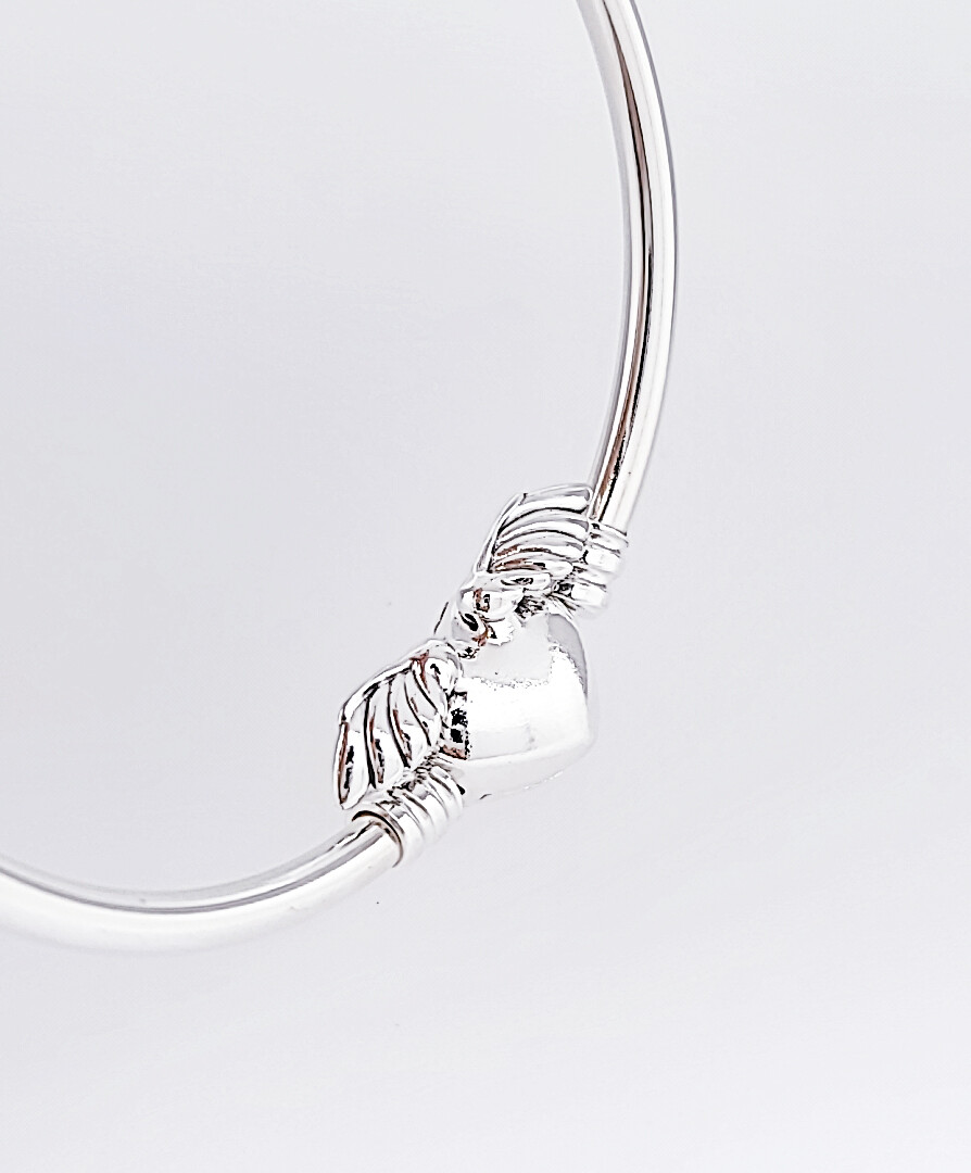NEW Authentic PANDORA 925 Silver Winged Heart Bangle Charm Bracelet 599379C00