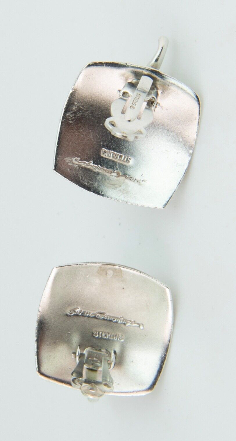 ELEPHANT HEAD SUSAN CUMMINGS DESIGNER SILVER CLIP ON EARRINGS RARE STERLING 925