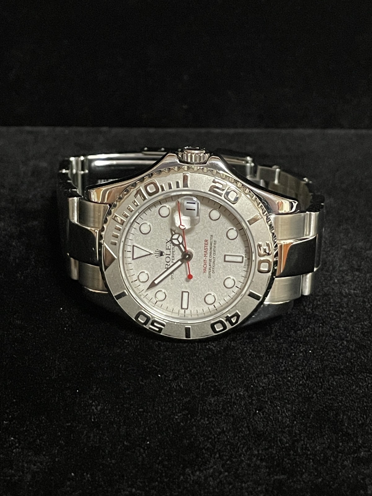 1999 Rolex Yacht-Master 168622 Platinum Dial SS Midsize No Papers 35mm