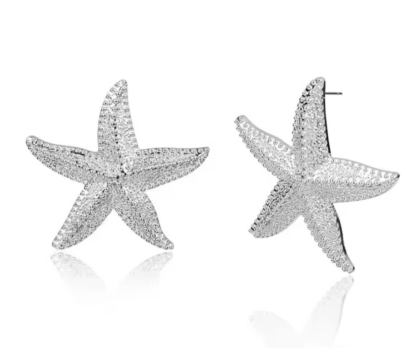 Starfish Stainless Steel Stud Earrings (1 pair) with butterfly backs