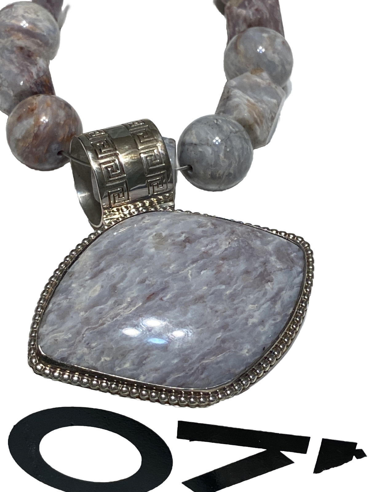 Signed Jay King DTR 925 Sterling Silver Beaded Necklace And Pendant