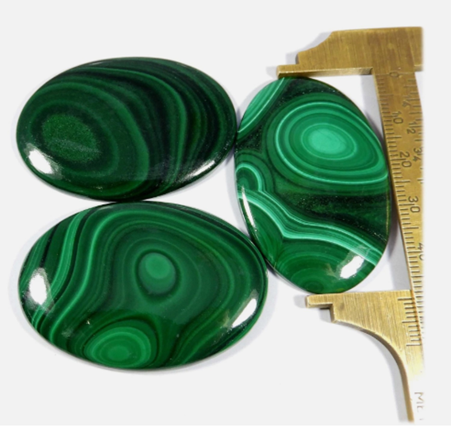 Natural Green Malachite Wholesale 3Pc Loose Gemstone Mix Shape Cab 100 Cts Lot