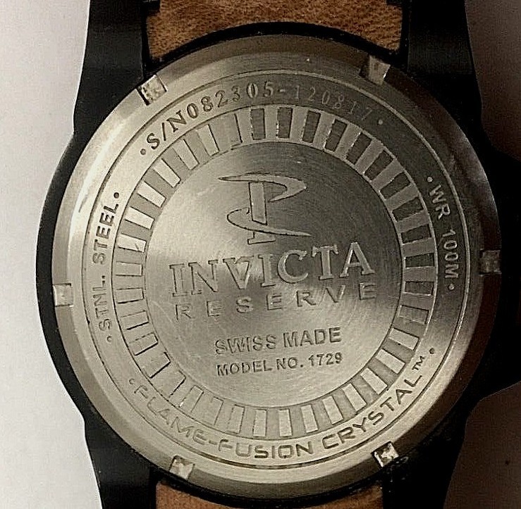 Invicta Reserve Octane 1728 Men’s Quartz Watch Flame Fusion Crystal MOP Dial