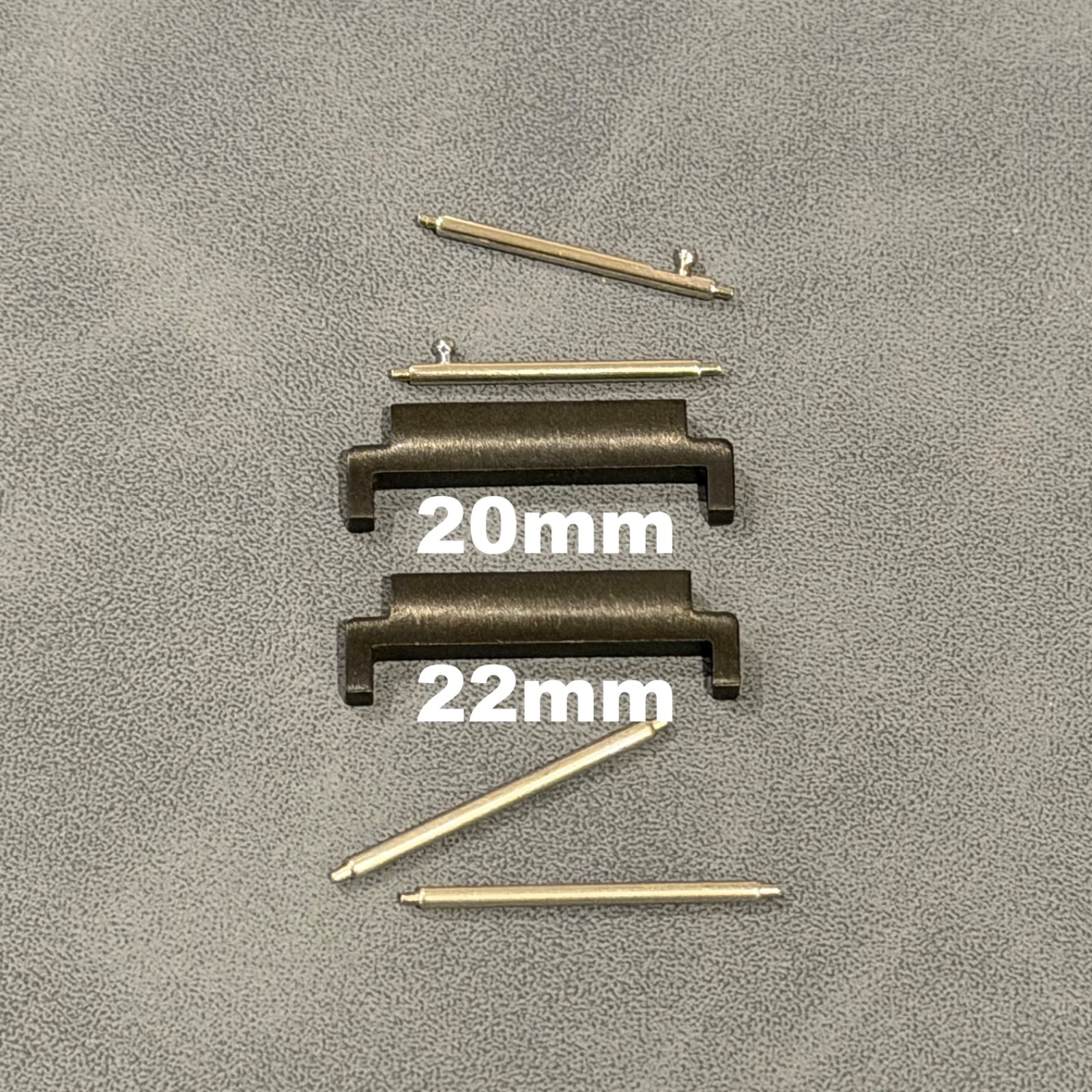 20mm to 22mm Convertor Watch Connector Adapter Brushed Black Stainless Steel