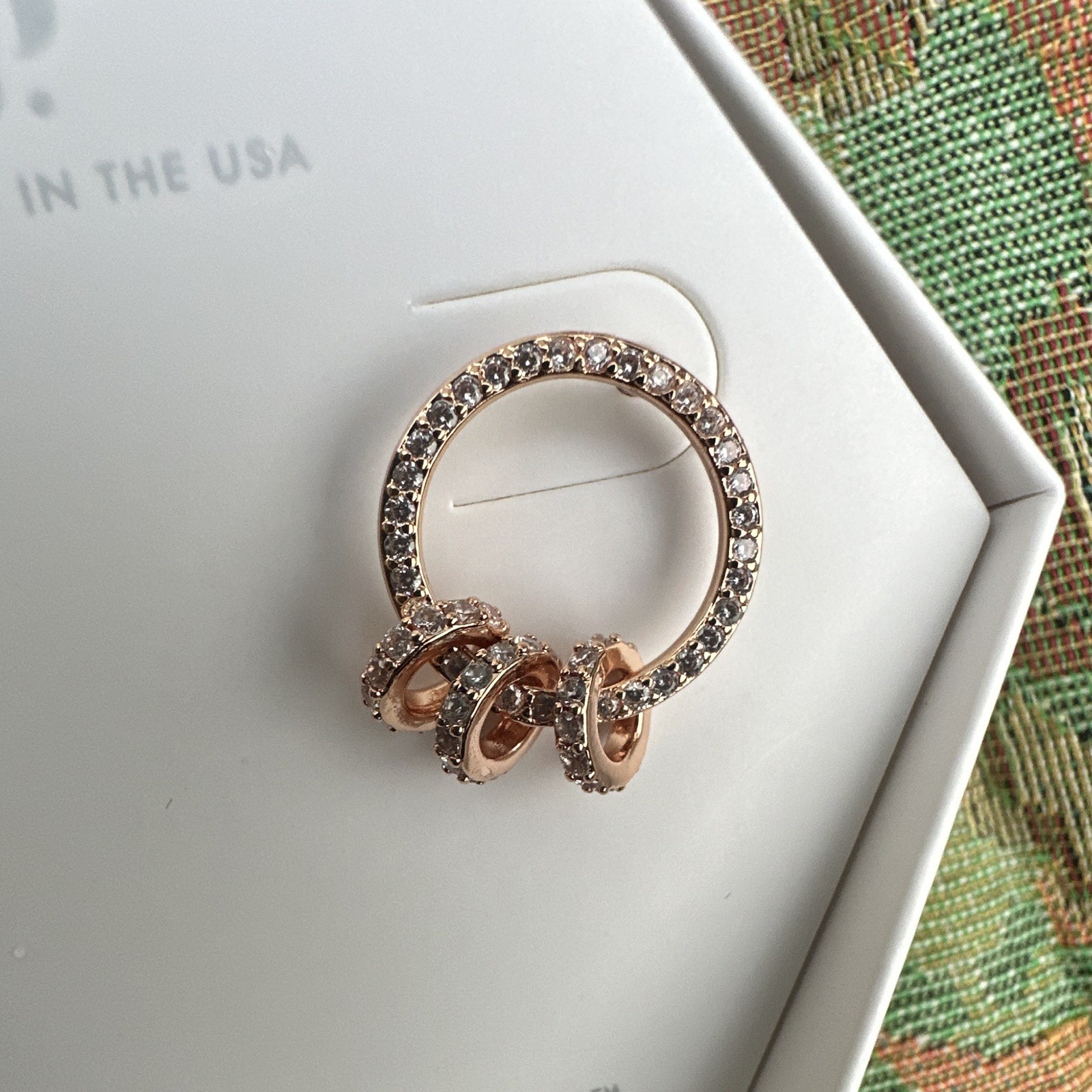 Bomb Party OG Stud Hoop Earrings Pavé CZ Rose Gold Plated “We’re Here For It”