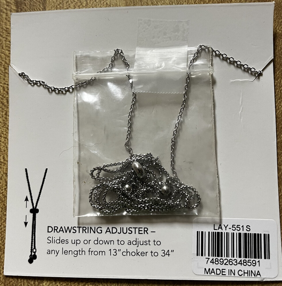 Layers Two Tone Necklace Adjustable Drawstring