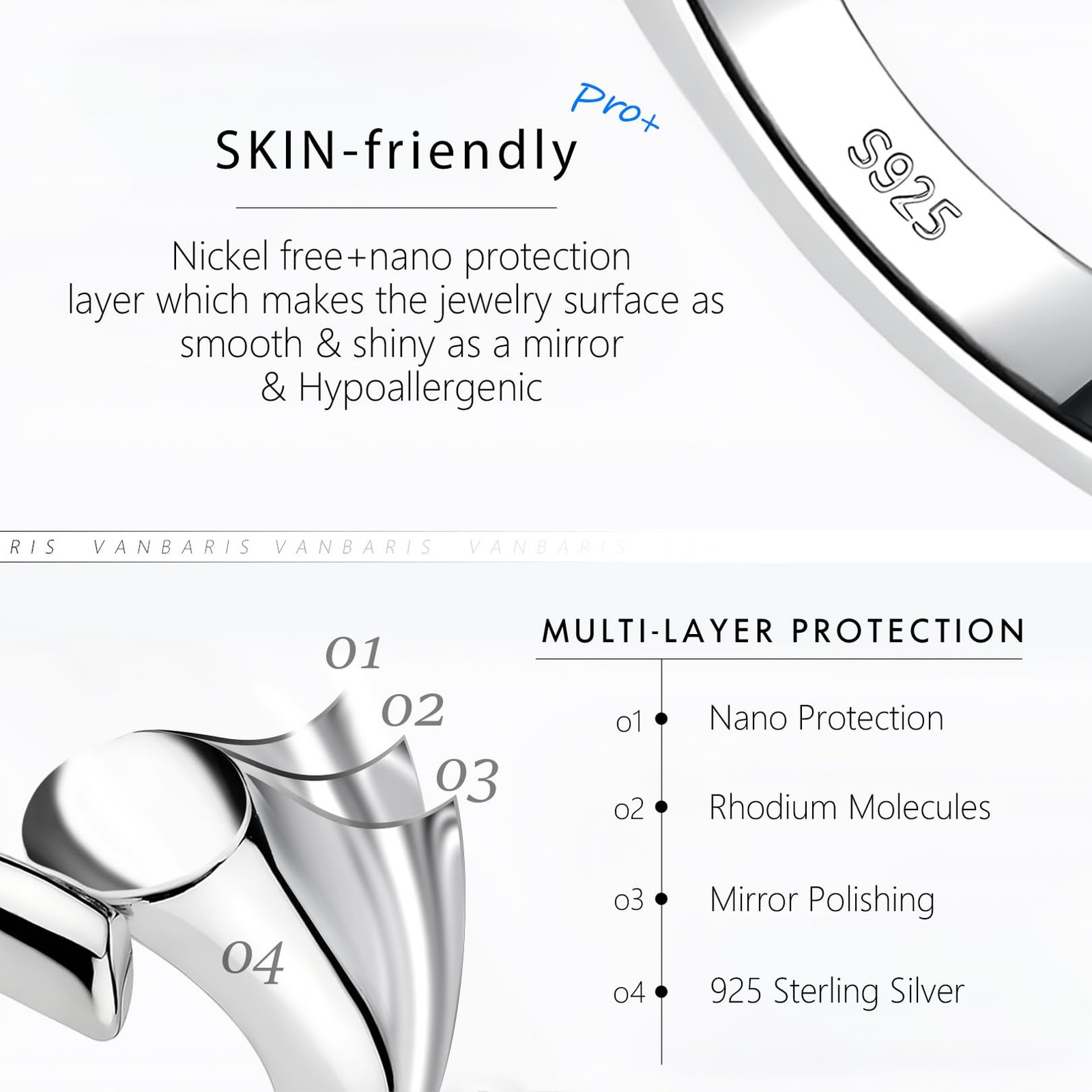 3 Pcs 925 Sterling Silver Necklace Extender Sterling Silver Chain Extenders f