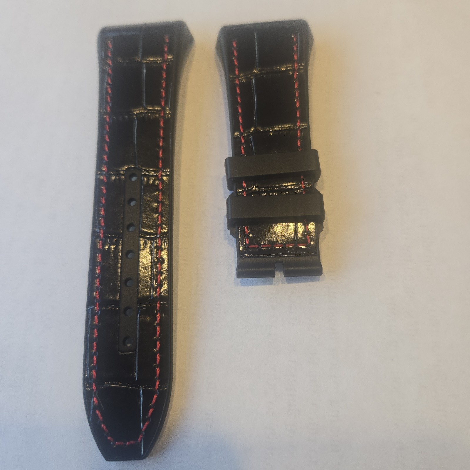 Genuine Franck Muller Black Alligator Leather Watch Strap 18/16mm 100/60mm – New