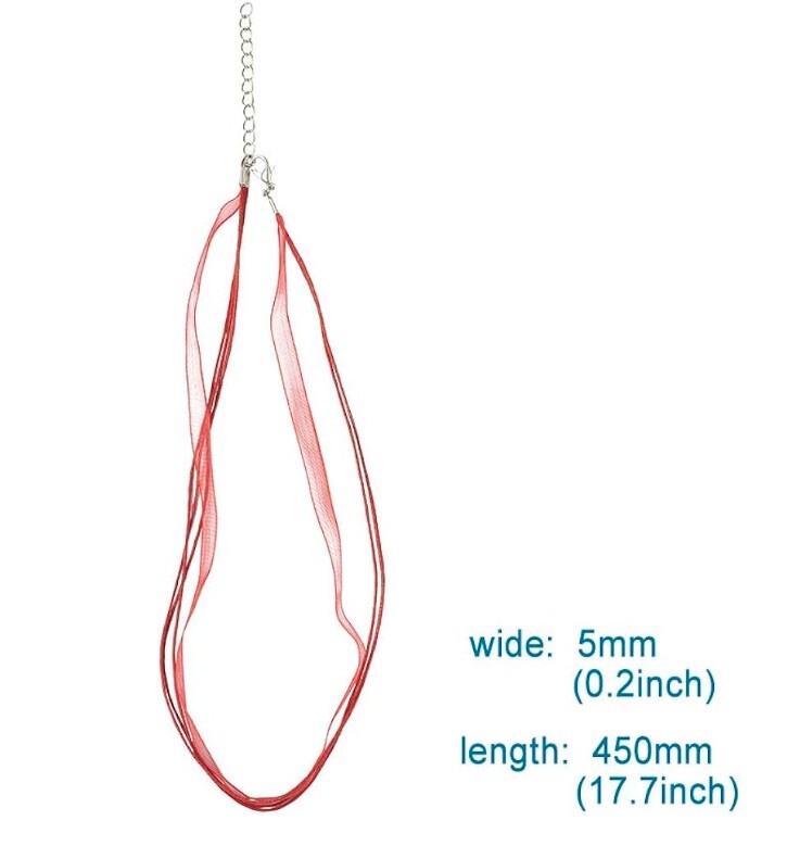 ORGANZA RIBBON CORD NECKLACE 17-18″ CHOOSE COLOR Purple Pink Black Burgundy More