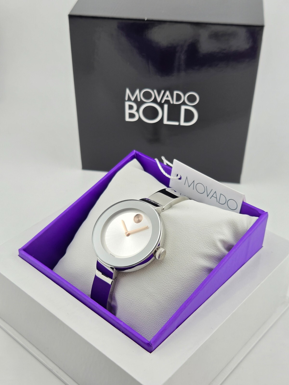 Movado Bold Silver Dial Stainless Steel Women’s Watch – 3600194 ($495 MSRP)