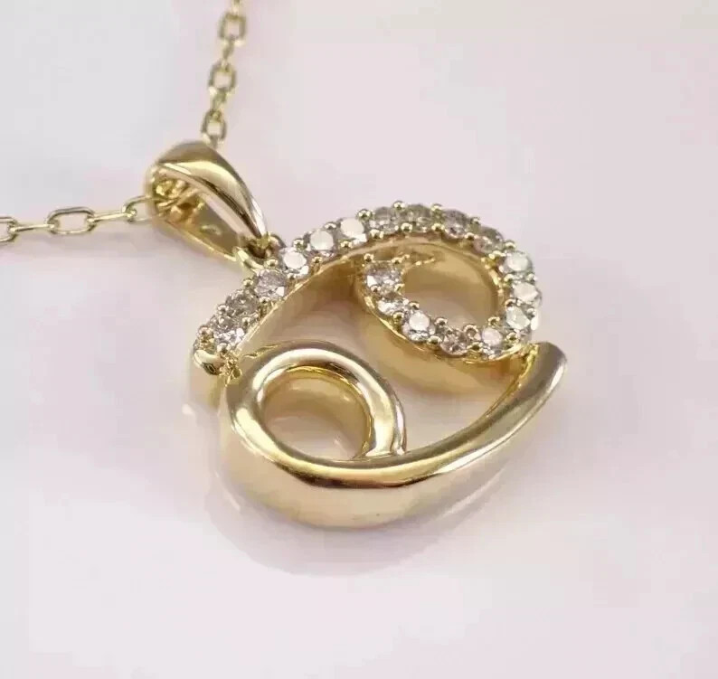 1.90Ct Round Real Moissanite Women’s Beauty Pendant 14K Yellow Gold Plated