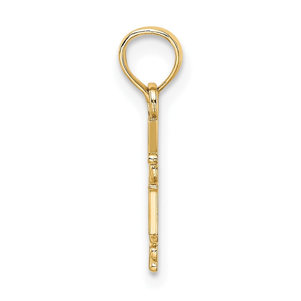 10K Yellow Gold RN Caduceus Pendant L-16.15 mm, W-10.57 mm
