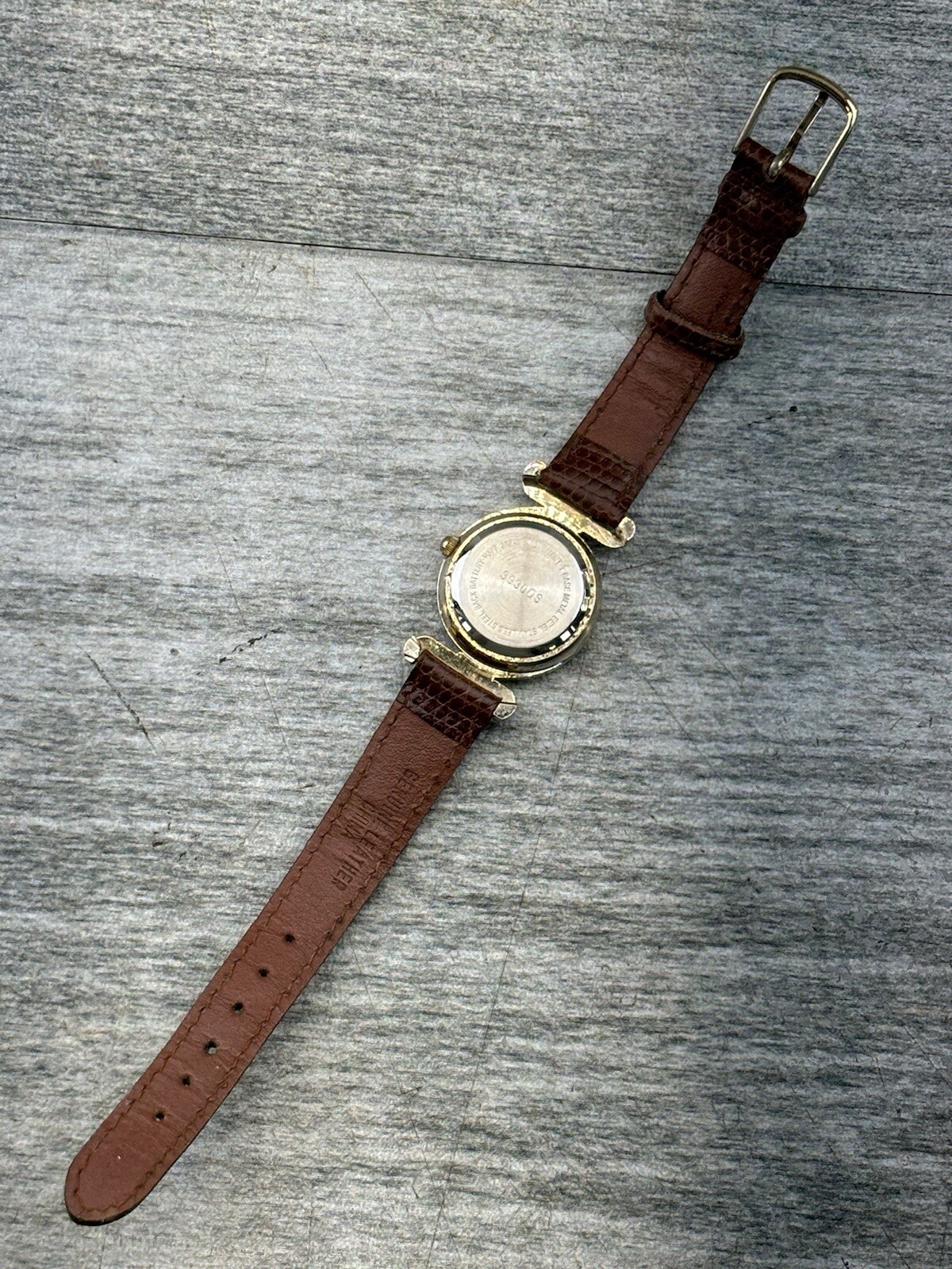 Mitoya Quartz V377 Wristwatch 3930QS Gold Silver Brown Leather Works Japan Fada