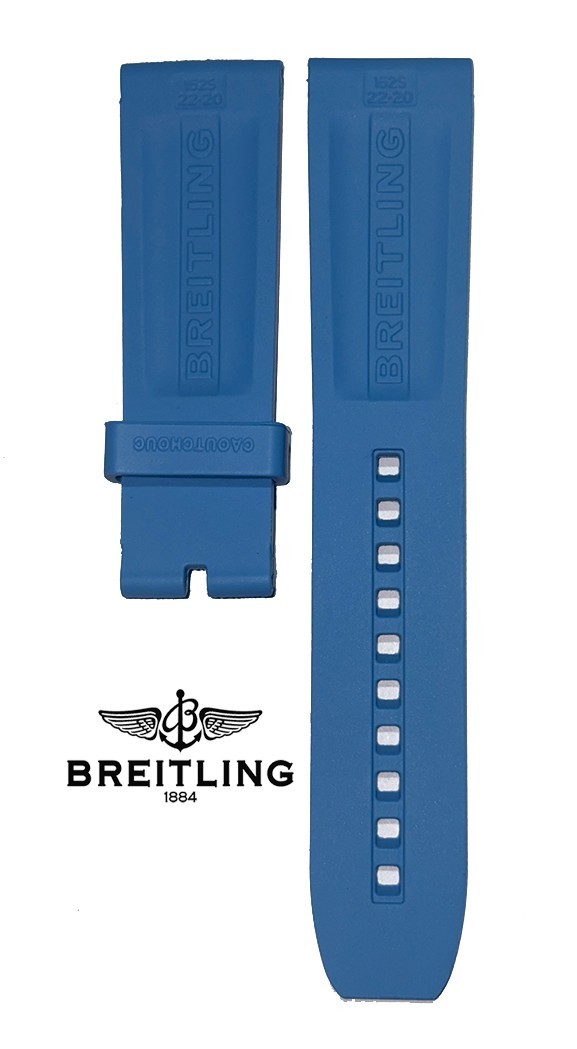 BREITLING Light Blue Diver Pro Rubber Strap – 22 MM 152S Replacement 22-20