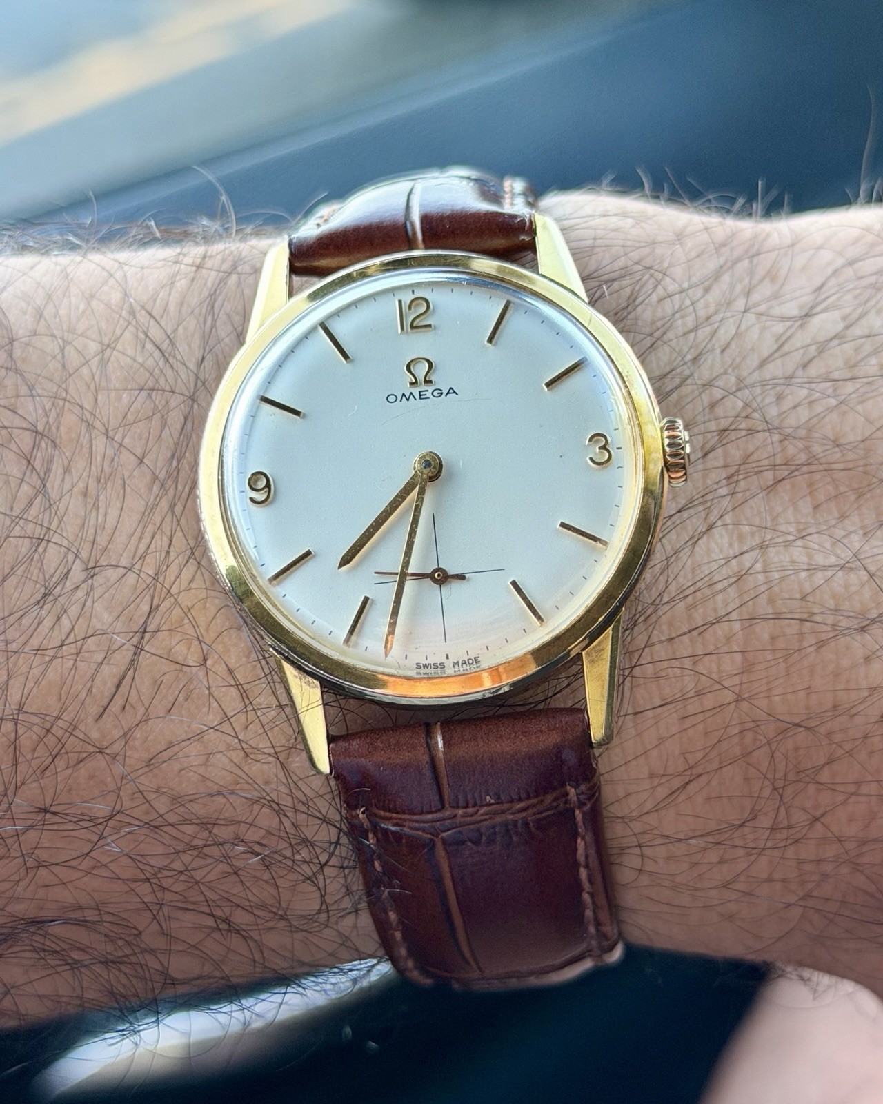OMEGA 121.001 Vintage Swiss Made Manual Wind Gold Plated 36mm Small Sec