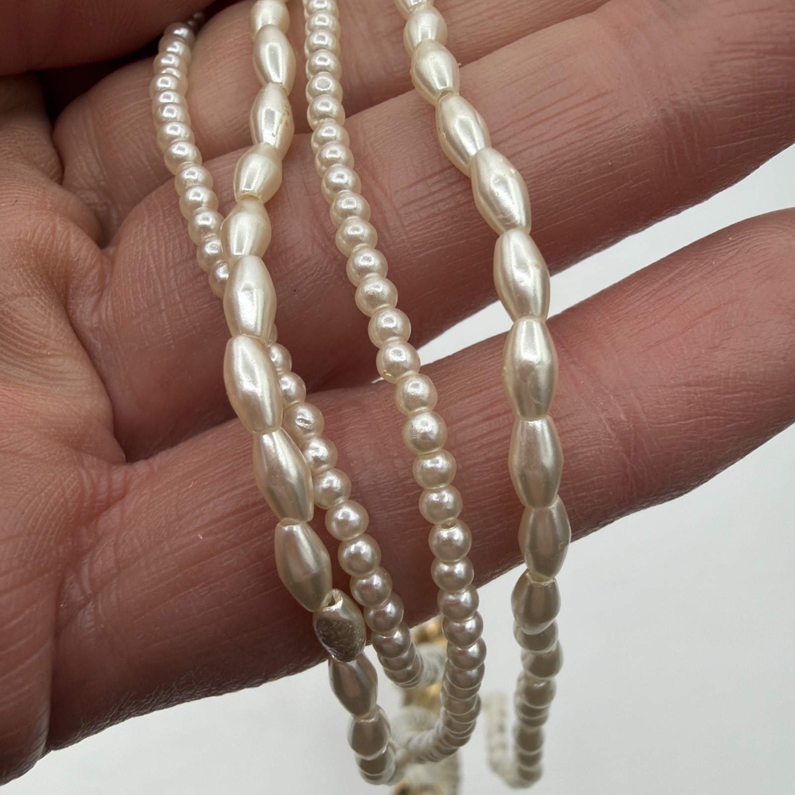 Vintage Pearl Necklace Gold Shell Pendants Ocean Motif Statement Jewelry