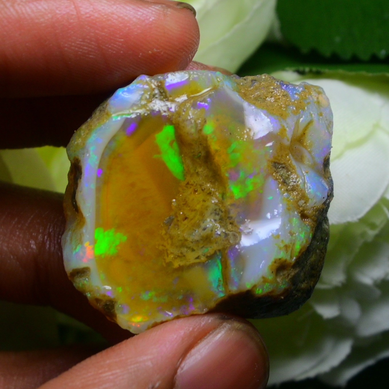 Ethiopian Oil Opal Specimen 81.00 cts Natural Rough Gemstone – Fire Opal Rough