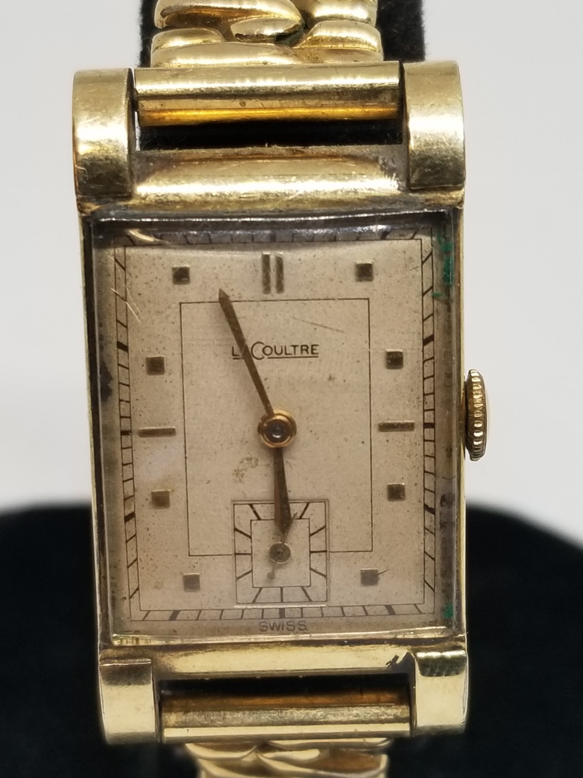 FARW410 Swiss 10K G.F. Le Coultre Tank Wrist Watch, 11LO Mvmt, 17 J, Working.