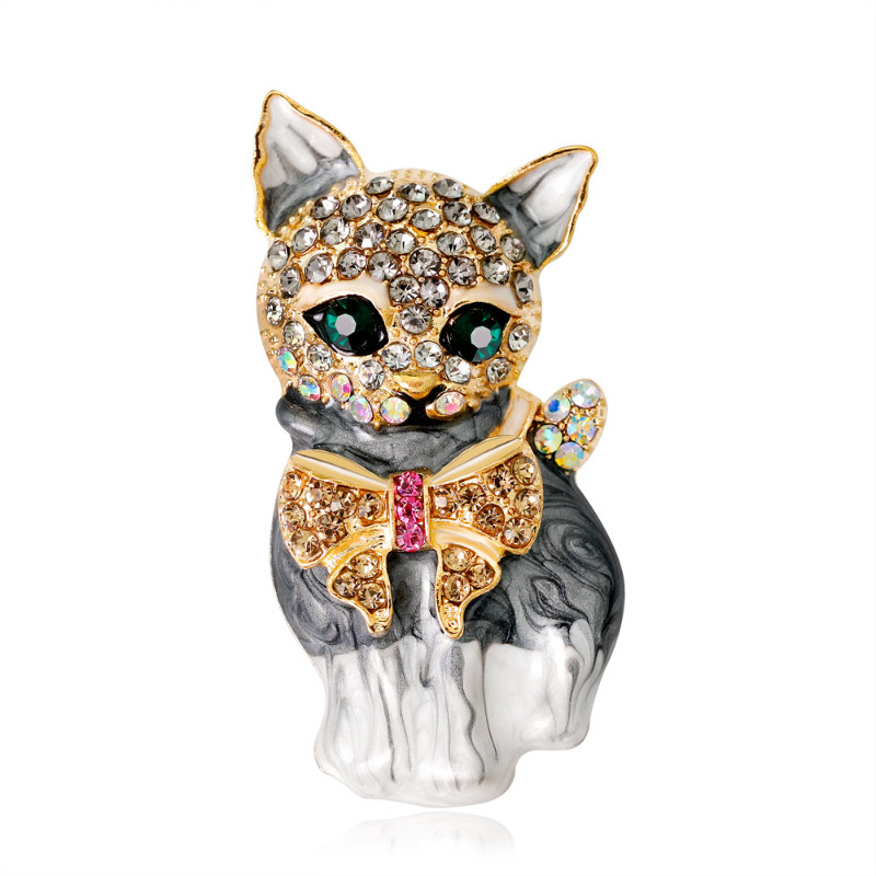 Fashion Classic Luxury Animal Brooch Rhinestone Pearl Pin Jewelry New Year Gift
