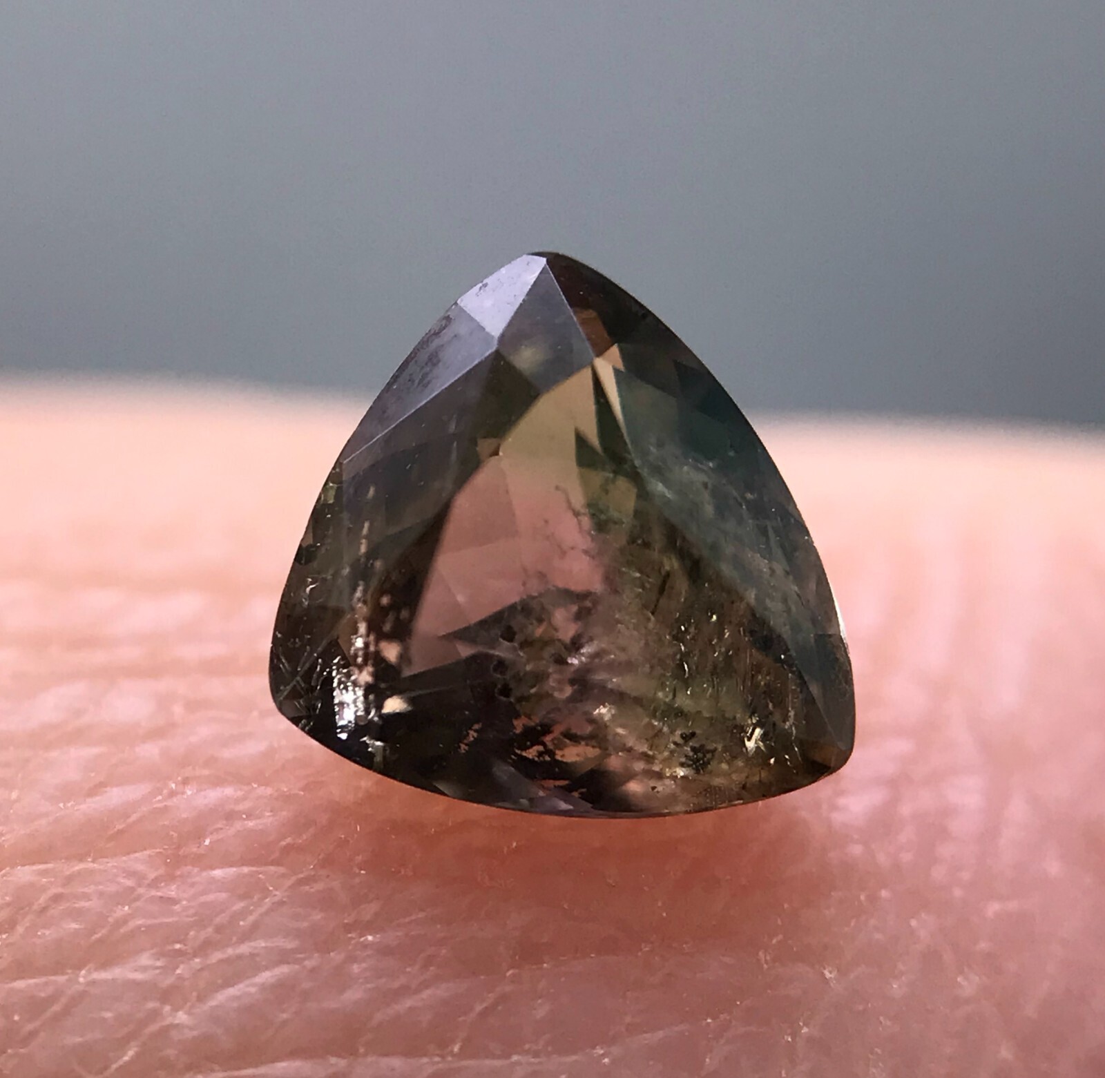 0.36 CT Axinite with Green touch cut gemstone from Pakistan