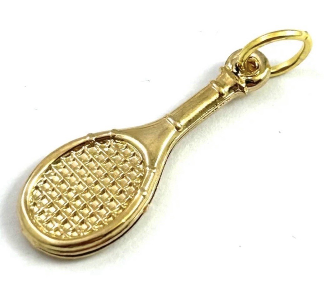 Vintage Charm Tennis Racket Pendant Jewelry For Women Dainty Pendant Gold Plated