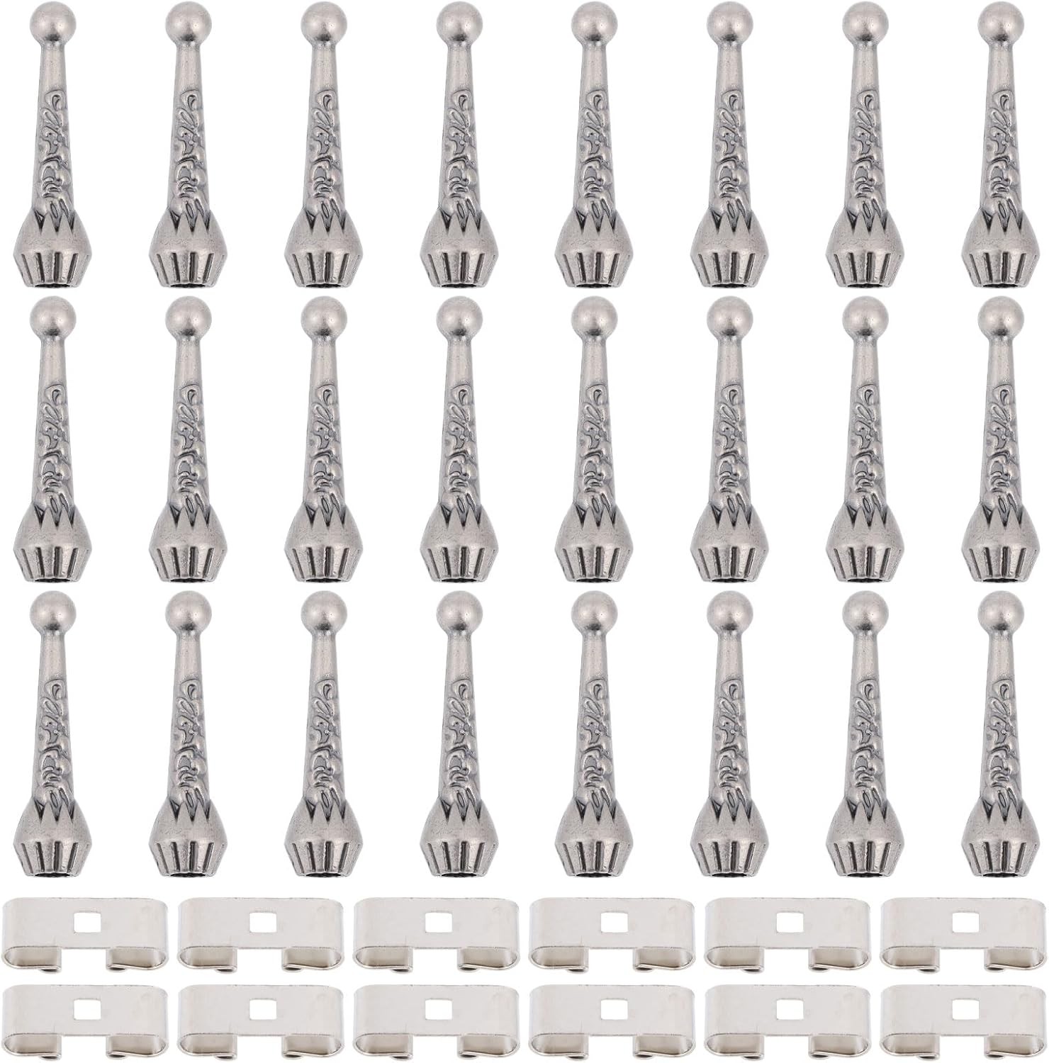 36pcs Bolo Tie Findings Kit with 24Pcs Bolo Tie Tips Replacement End Caps and 12