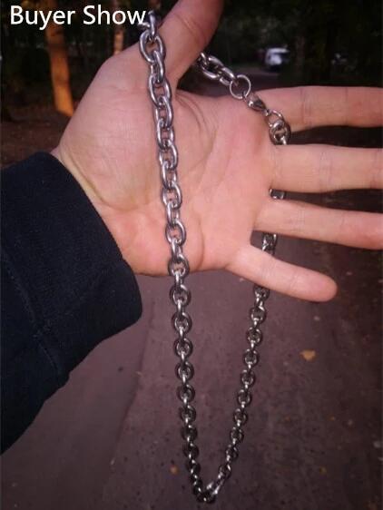 15mm Women Men Stainless Steel Rolo Oval Link Chain Necklace 16inch-40inch