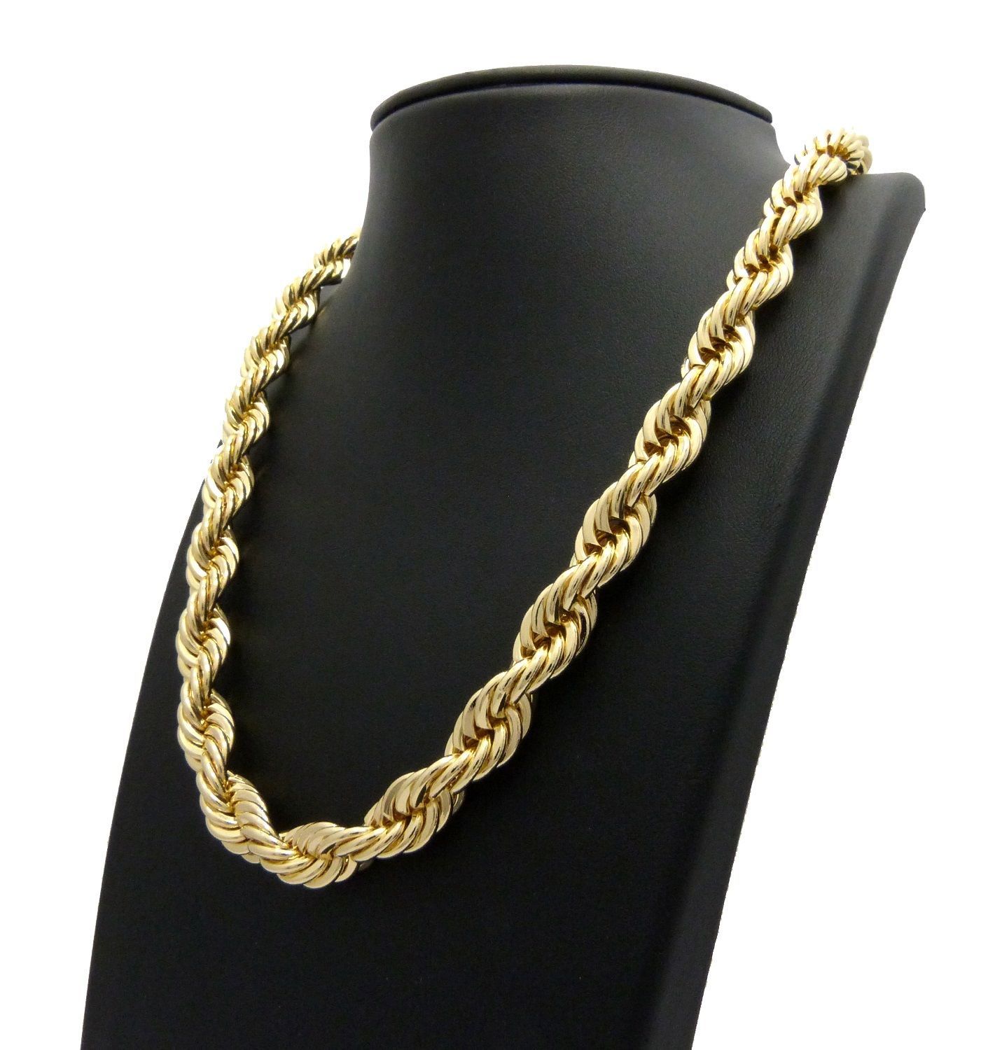 Men’s 90’s Hip Hop Rapper Style Hollow 10mm 22″, 26″ Rope Chain 2 Necklace Set