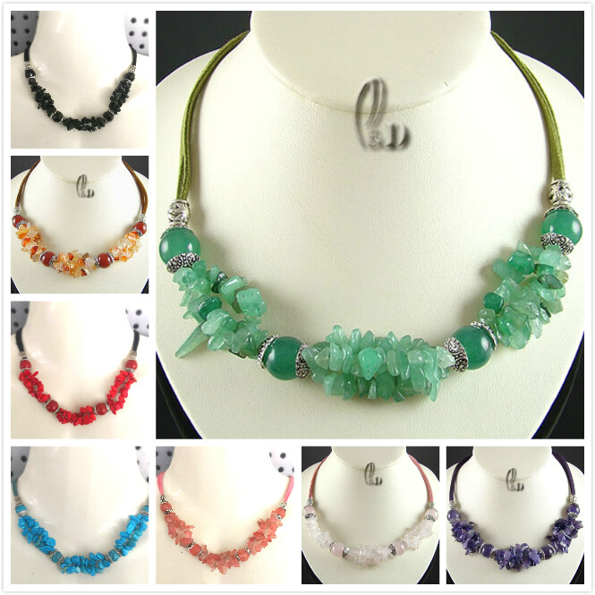 AU STOCK CHIC MULTIPLE GENUINE NATURAL STONE GEMSTONE NECKLACE N006