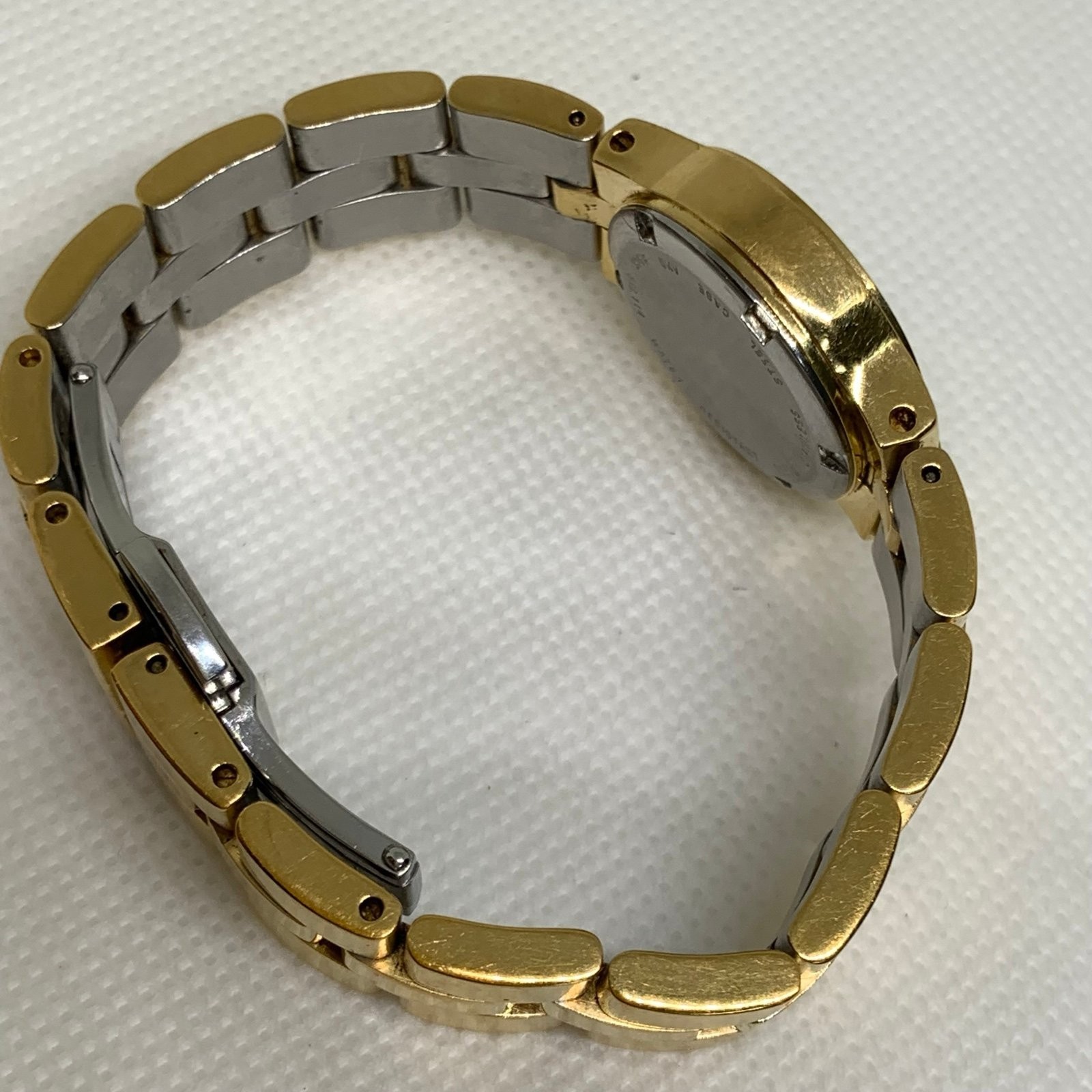 Belair watch women date gold tone black dial 23mm 956-114 quartz 5.5” running