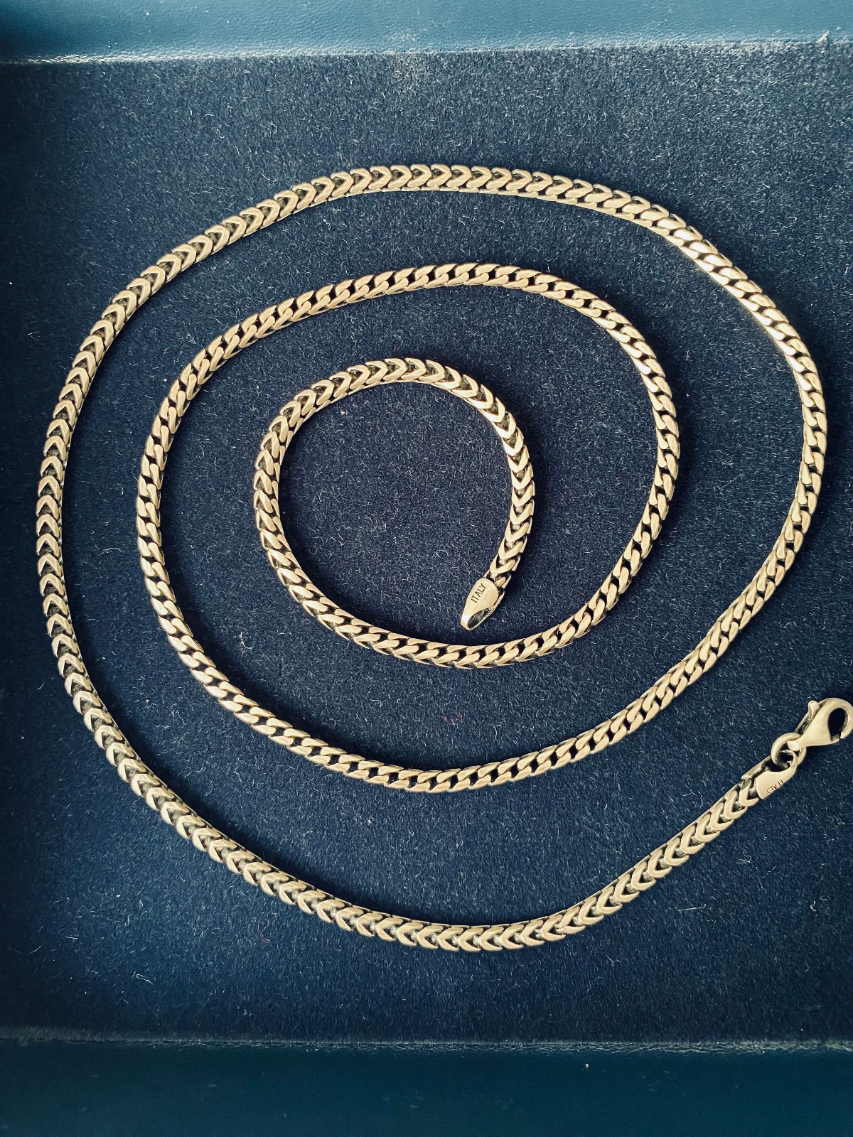 Solid 925 Silver Amberta Franco Chain Necklace Made in Italy 19g – 25.5″