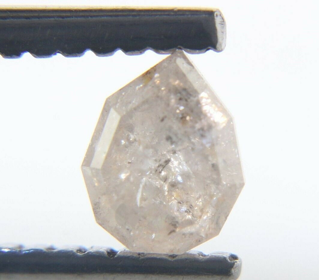 0.54cts Geometric Pear Shape Salt n Pepper Rose Cut Diamond 5.43×4.34×2.92 MM