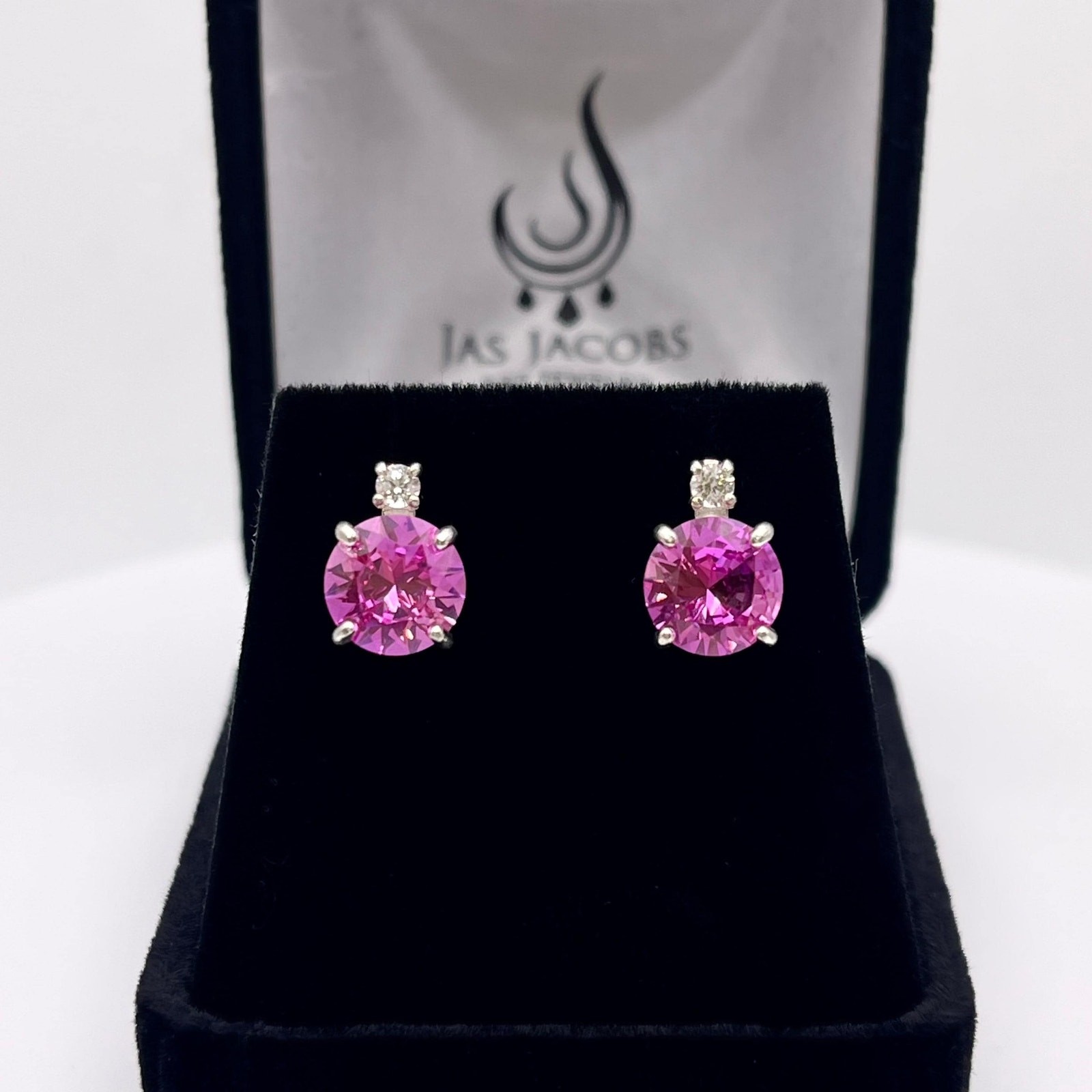 4ctw Brilliant Cut Pink Sapphire Earrings Stud Jewelry Gift September Birthstone