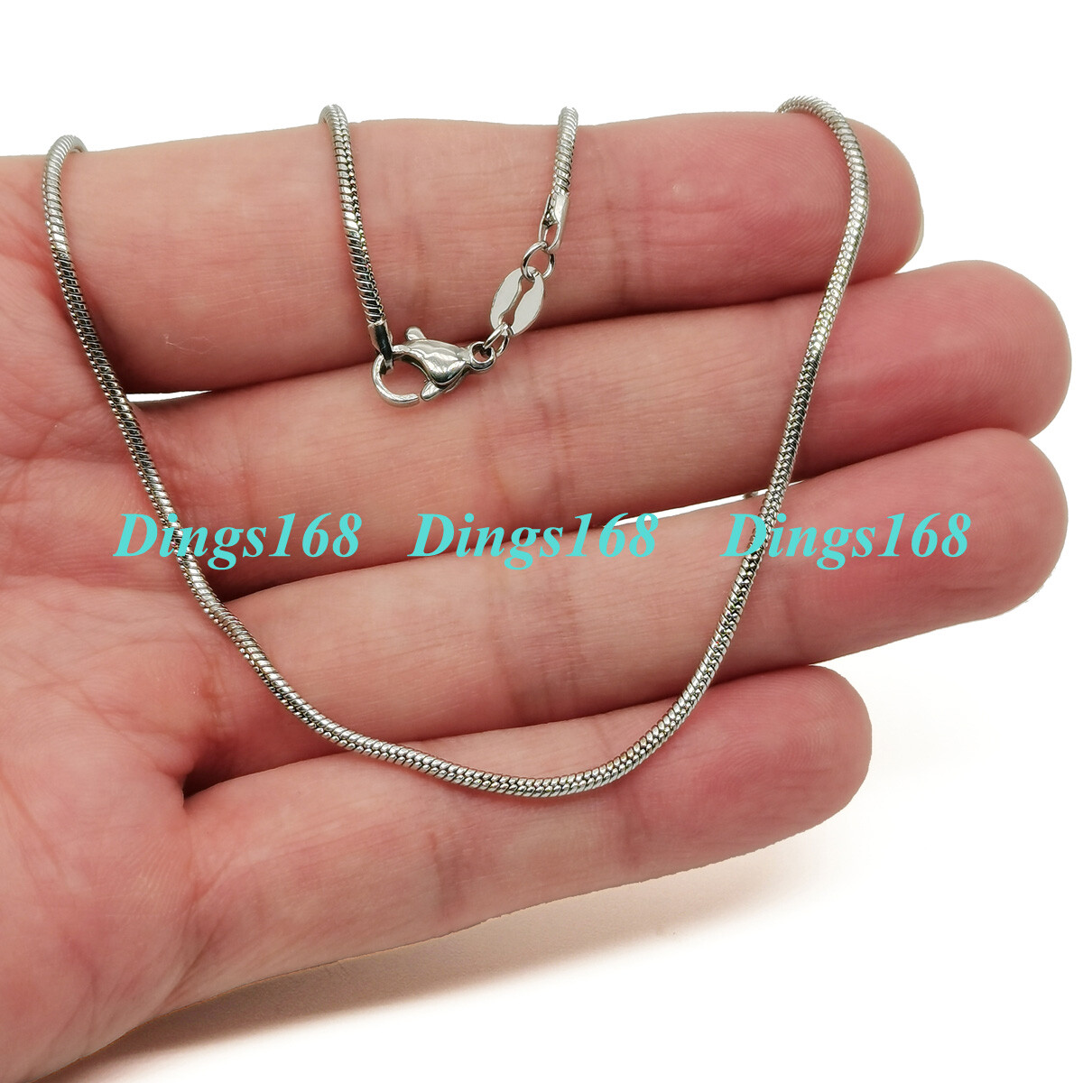 Men&Women’s Solid 925 Sterling Silver 34 inch 1.2mm Italian Snake Chain Necklace