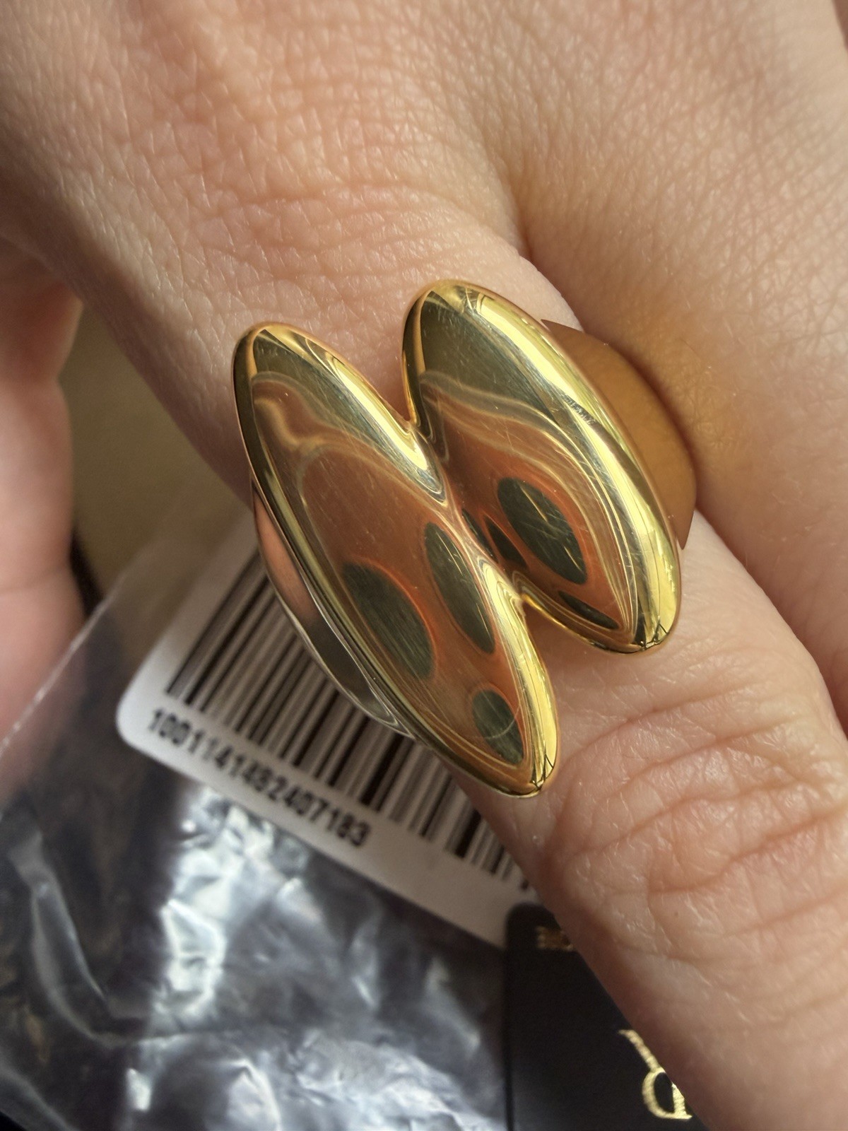 Milor 14K Gold Electroform Resin Italy Statement Ring Size 10 New with Tags