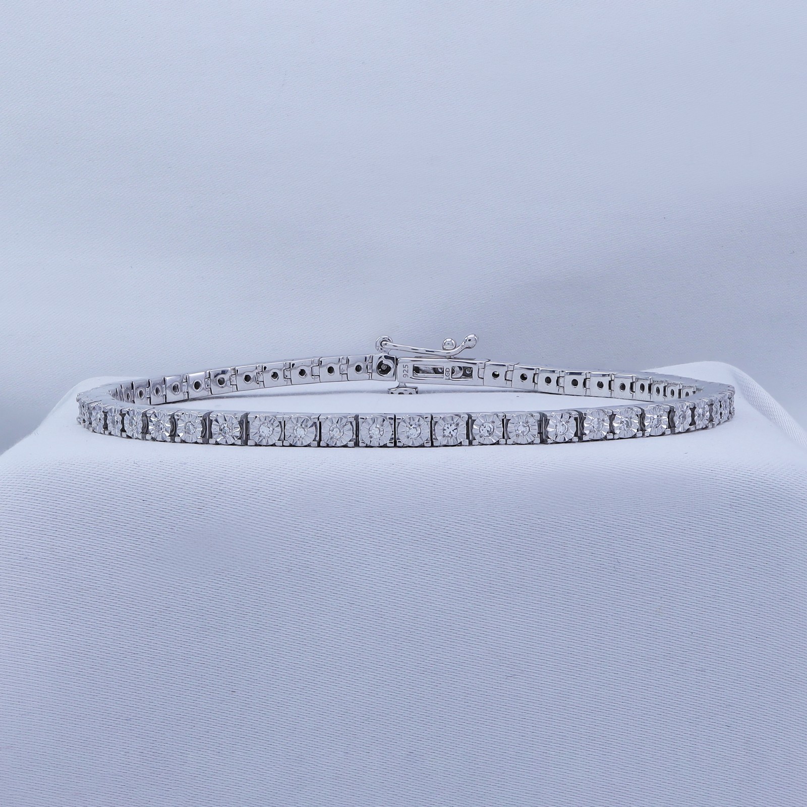 1/2 Ct Lab Grown Diamond Tennis 7.25″ Bracelet 925 Sterling Silver Round Cut