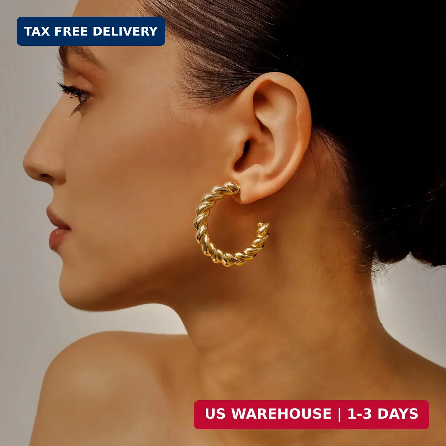 12 Pairs Chunky Gold Hoop Earrings for Women Trendy, Gold Plated Lightweight Hyp