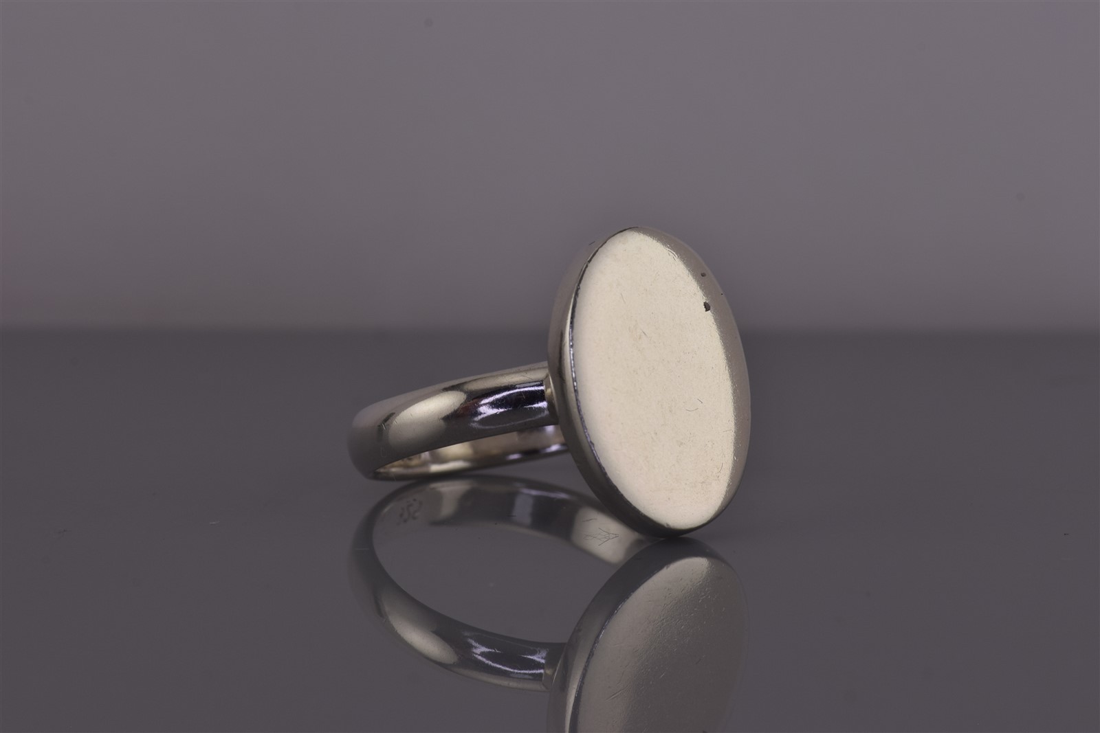 Sterling Silver 20mm Oval Polished Engravable Solid Band Ring 9g 925 Sz: 10