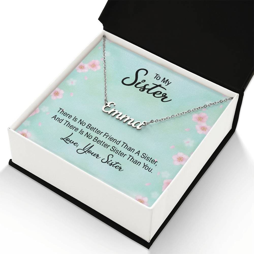 Personalized Sister Name Necklace Gift Custom Jewelry From Sister