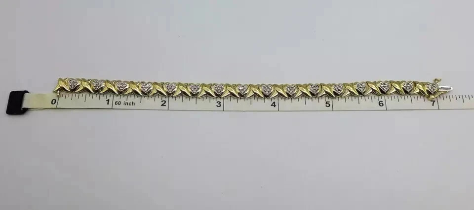8 Ct Round Simulated Diamond 925 Yellow Sterling Silver Lovely Tennis Bracelet