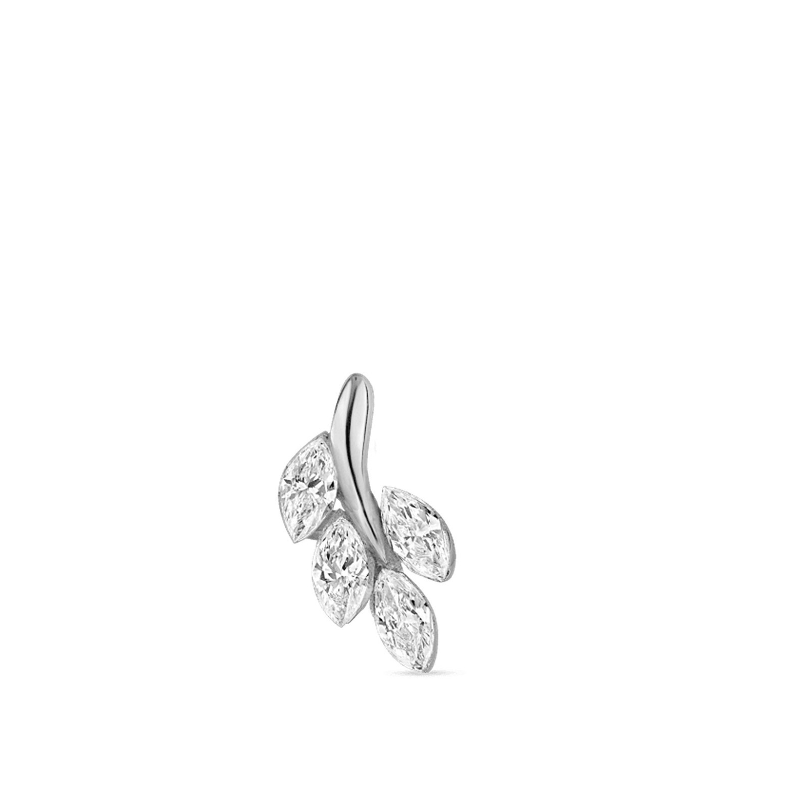 Marquise Moissanite Floral Helix Cartilage Stud 925 Sterling Silver