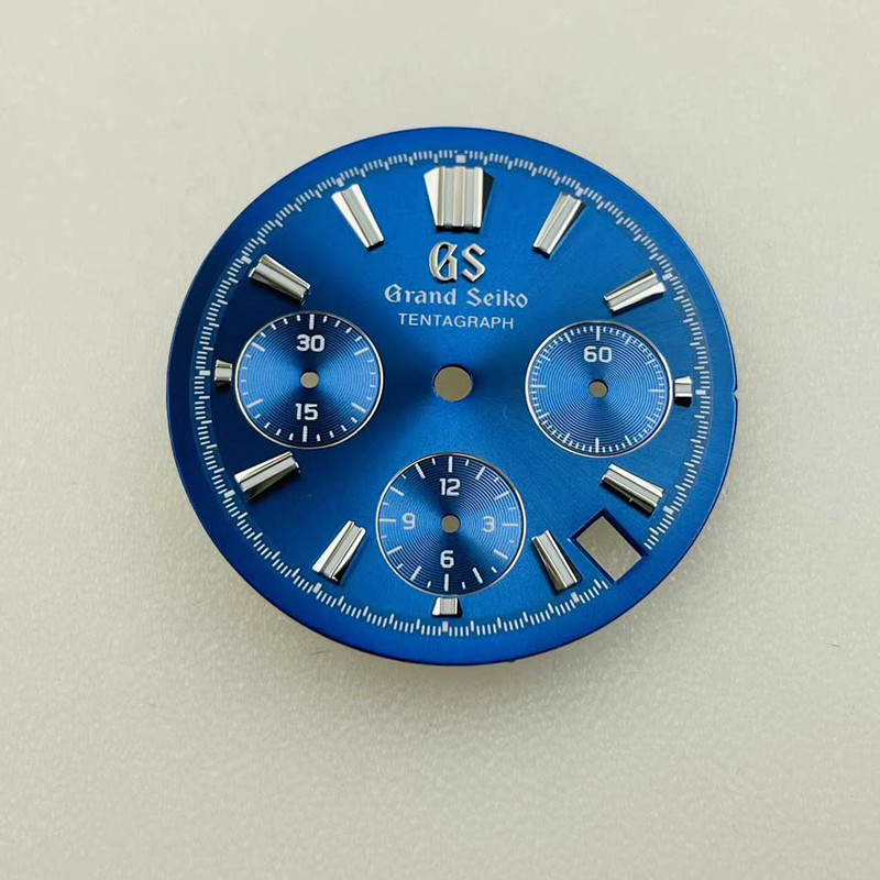 29.5mm Multifunctional Watch Dial Blue Luminous for VK63 Movement Accessories
